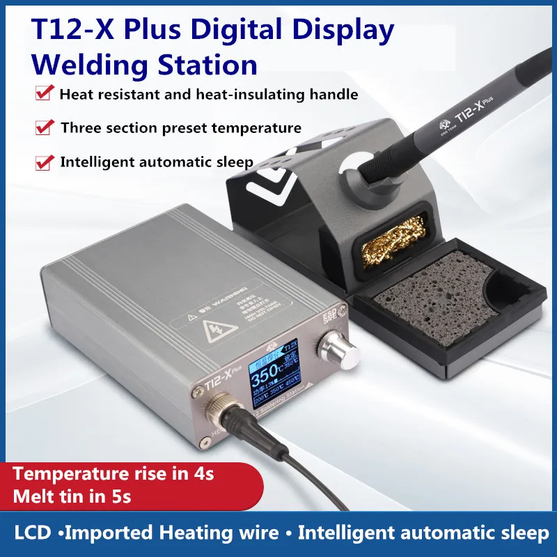 Electronics Repair Plus - อุปกรณ์เชื่อมสายไฟ OSS T12-X Plus พร้อมหัว T12เครื่องเชื่อมเหล็กอิเล็กทรอนิกส์สำหรับซ่อมโทรศัพท์