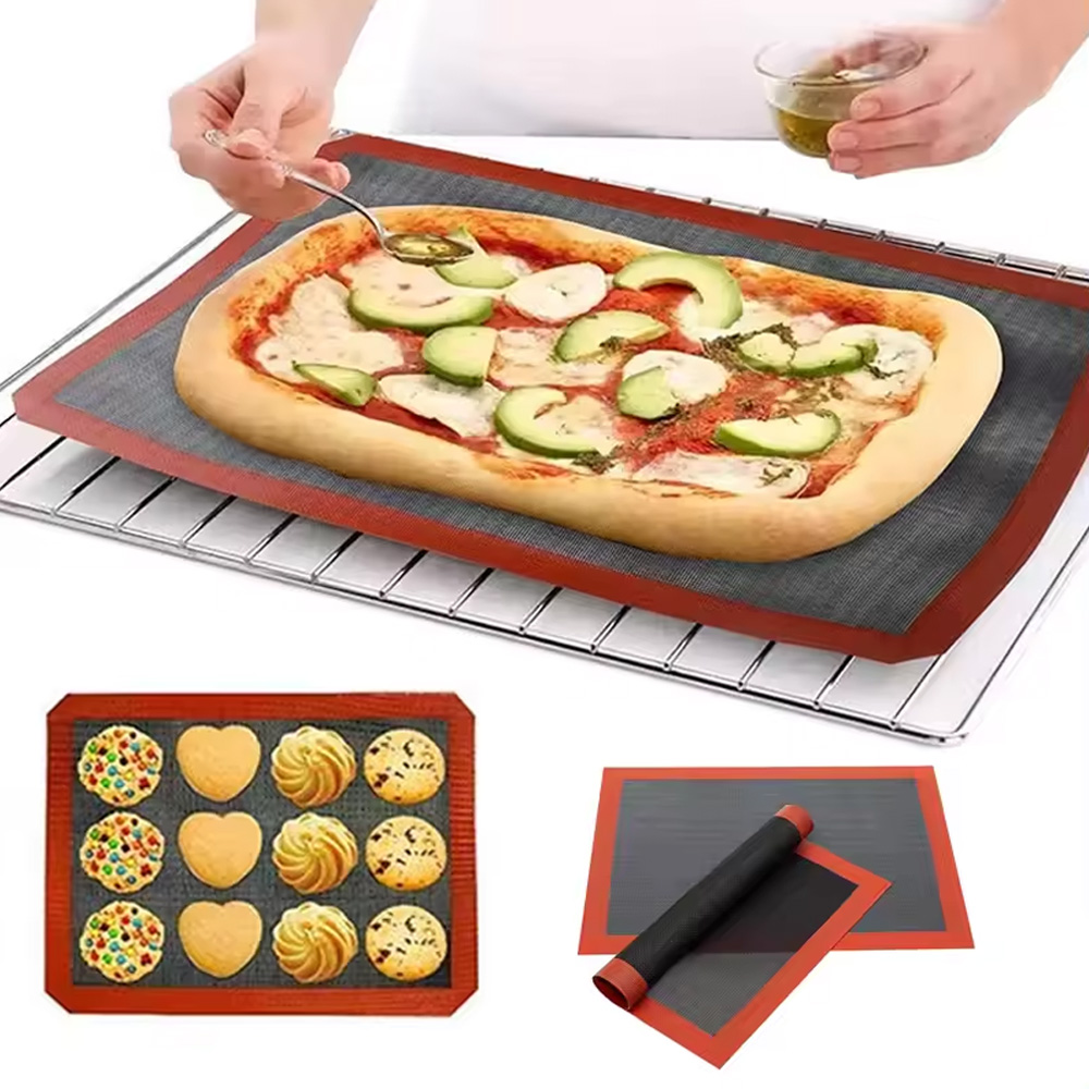 Heat Mat Silicone - แผ่นรองอบซิลิโคน 30x40 ซม. ใช้ซ้ำได้ แผ่นรองอบคุกกี้ ไม่ติดกระทะ