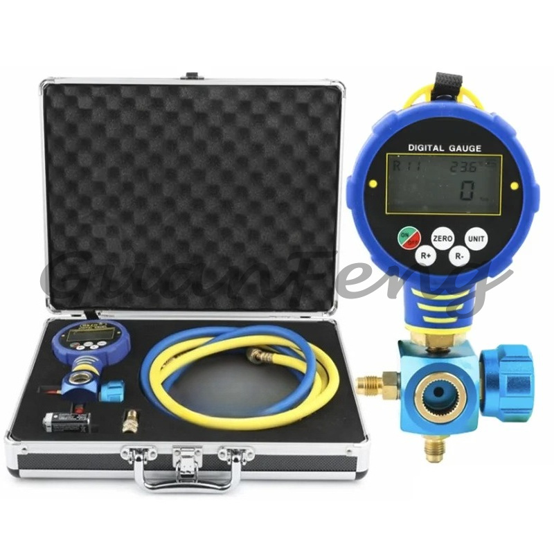 Electronics Repair Plus - เครื่องปรับอากาศดิจิตอลพร้อมเกจวัดแรงดันสารทำความเย็นฟลูออรีนสำหรับซ่อมแอร์